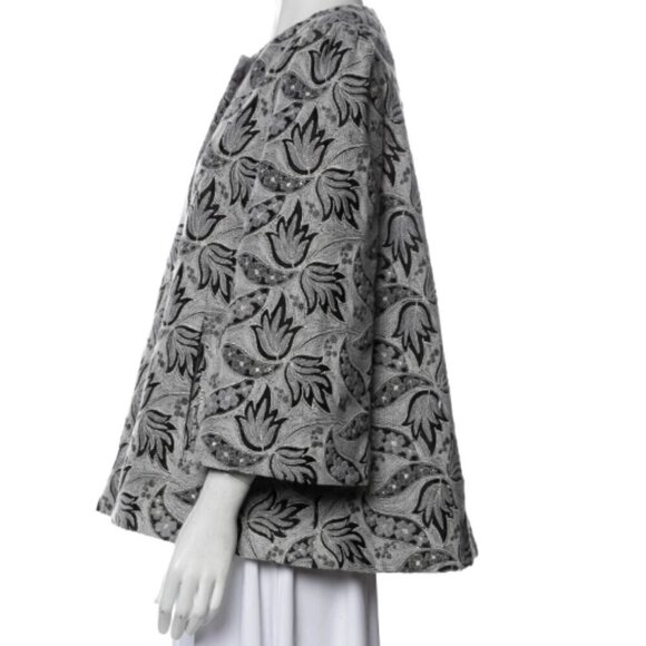 CO. Floral Embroidered Cropped Evening Opera Jacket, Size M - Picture 15 of 16